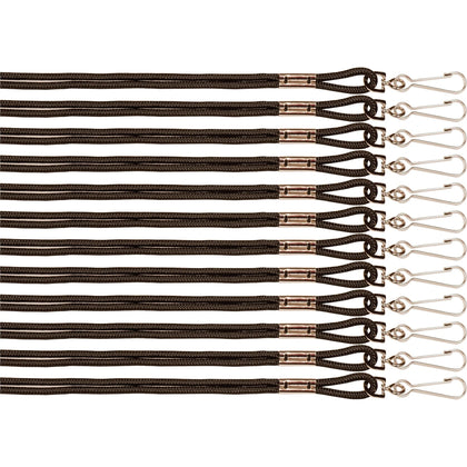 Champion Sports Nylon Lanyard - 10’’ Black - 12 Pack - ID Badges & Supplies