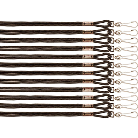 Champion Sports Nylon Lanyard - 10’’ Black - 12 Pack - ID Badges & Supplies