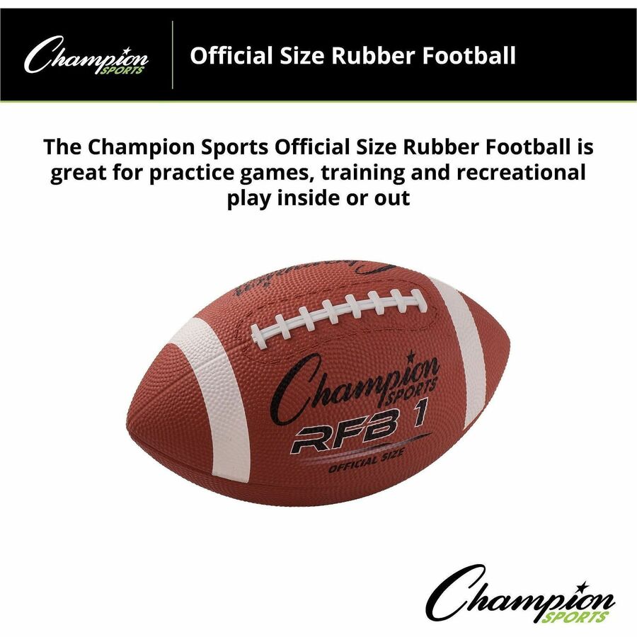 Champion Sports Official Size Rubber Football - Alternate-Image2