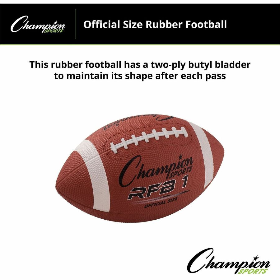 Champion Sports Official Size Rubber Football - Alternate-Image3
