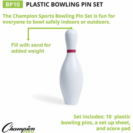 Champion Sports Plastic Bowling Pin Set - Alternate-Image2