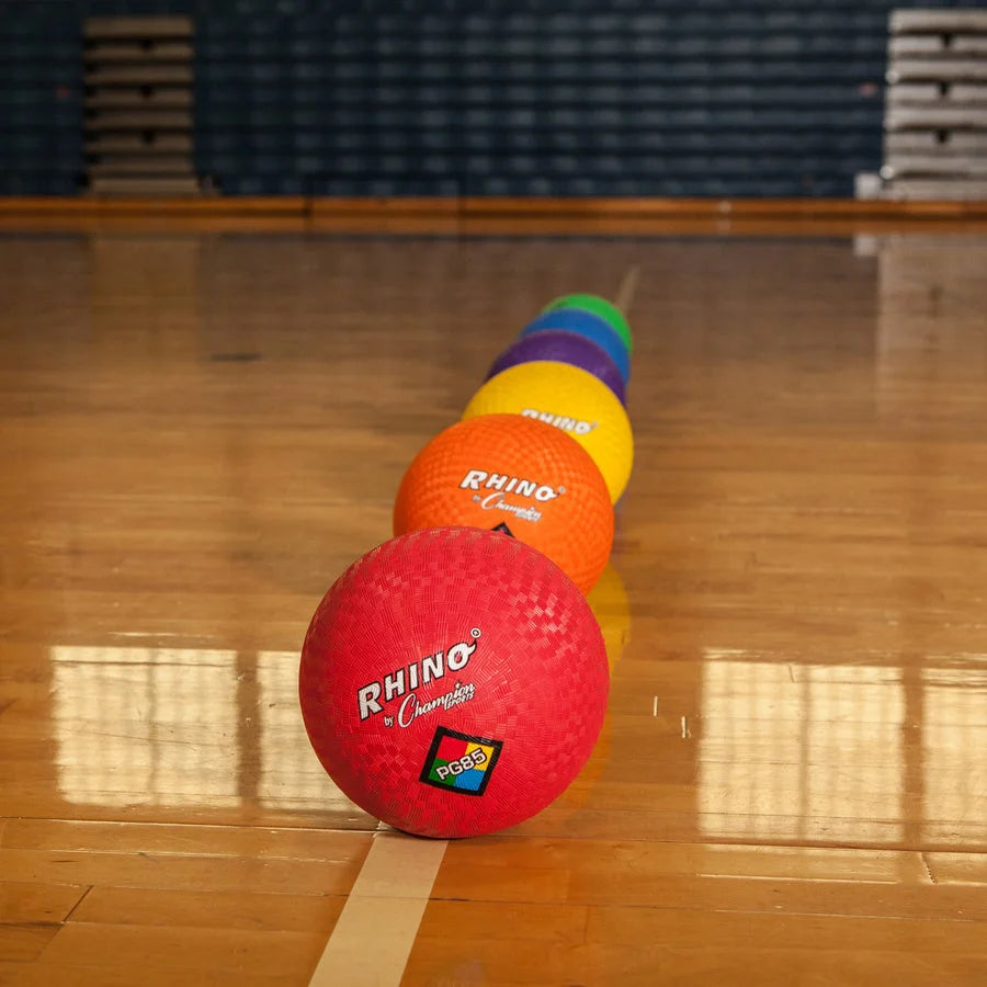 Champion Sports Playground Ball Set - 8.50’’ Nylon - Assorted Colors - 6 Pack - Equipment