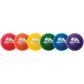 Champion Sports Rhino Skin Dodgeball Set - 6.30’’ Low Bounce Foam - 6 Colors - 6/Set - Equipment