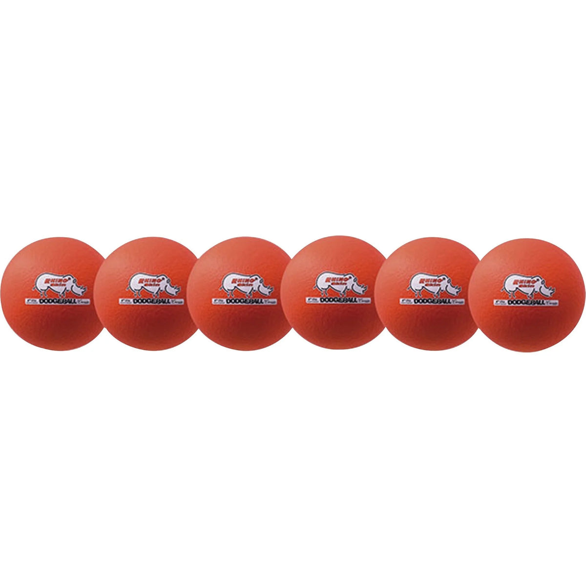 Champion Sports Rhino Skin Dodgeball Set - 6.30’’ Low Bounce Foam - Neon Orange - Equipment