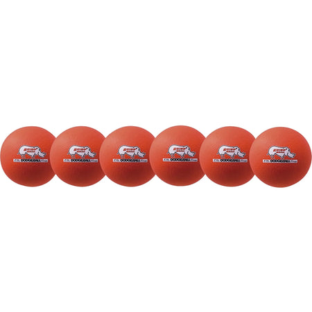 Champion Sports Rhino Skin Dodgeball Set - 6.30’’ Low Bounce Foam - Neon Orange - Equipment