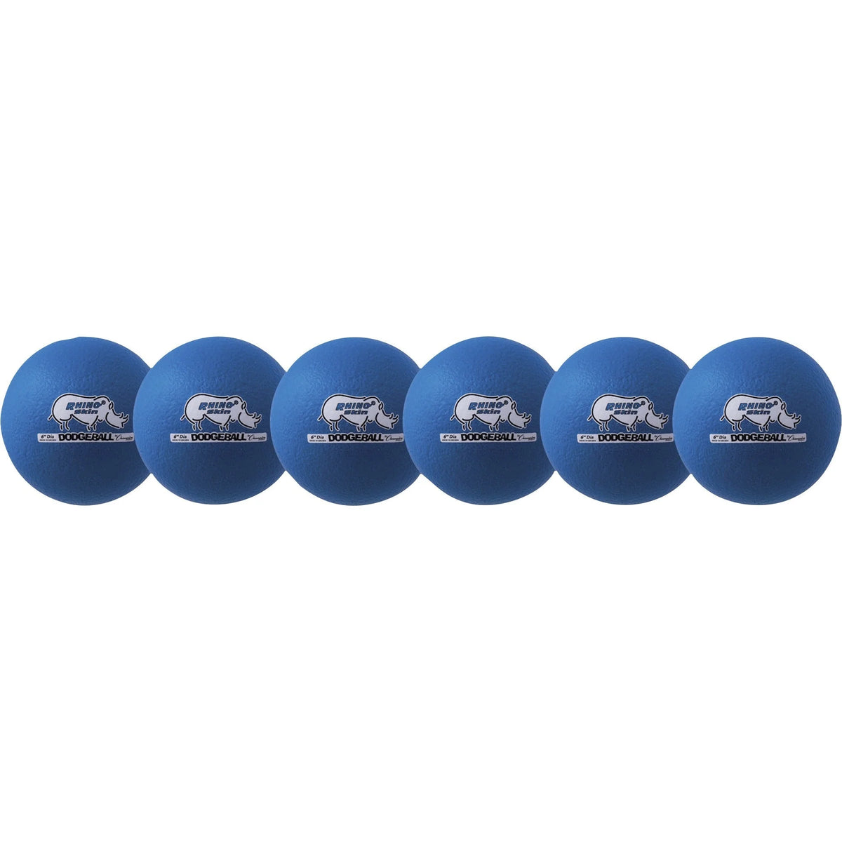 Champion Sports Rhino Skin Dodgeball Set - Neon Blue - 6-Pack - Equipment