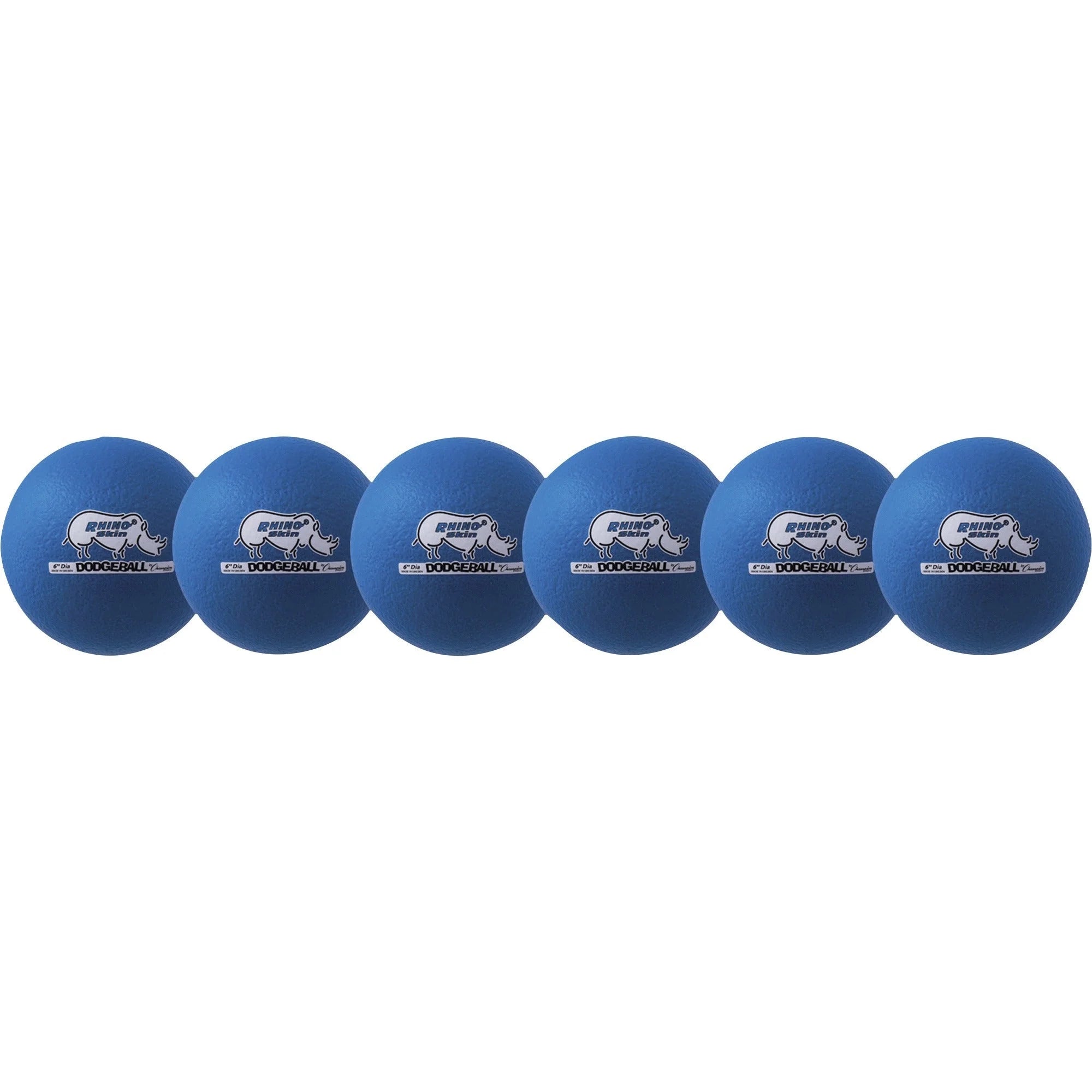 Champion Sports Rhino Skin Dodgeball Set - Neon Blue - 6-Pack - Equipment