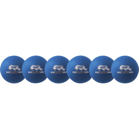 Champion Sports Rhino Skin Dodgeball Set - Neon Blue - 6-Pack - Equipment