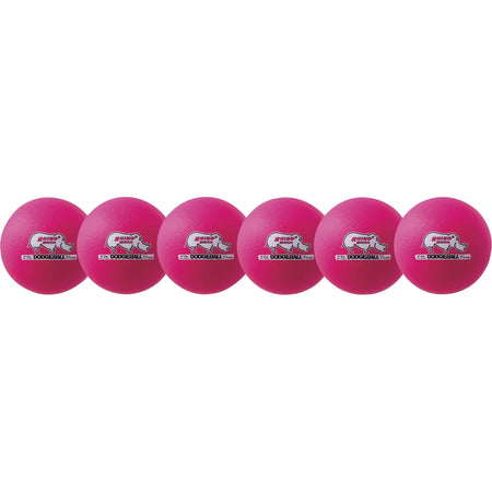 Champion Sports Rhino Skin Dodgeball Set - Neon Pink - 6-Pack - Equipment