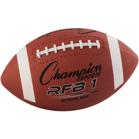 Champion Sports Rubber Football - Official Size 11.50’’ - Durable Game Ball - Equipment