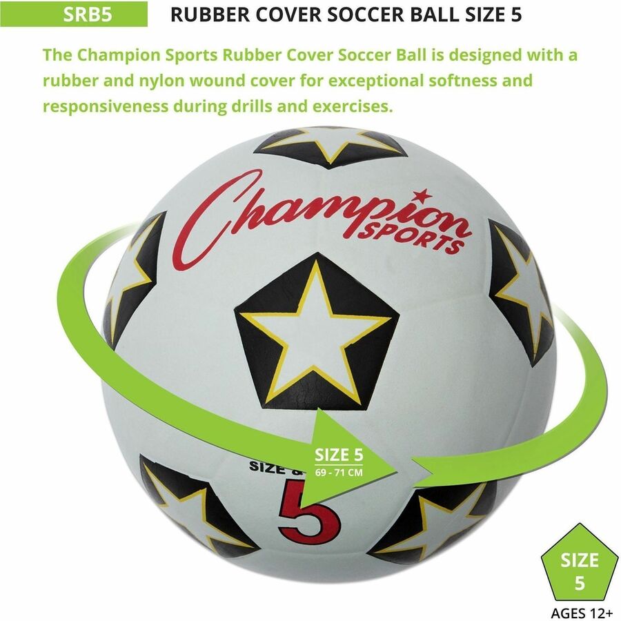Champion Sports Rubber Soccer Ball Size 5 - Alternate-Image1