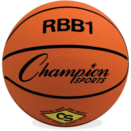 Champion Sports Size 7 Rubber Basketball: Durable Orange Ball - Equipment