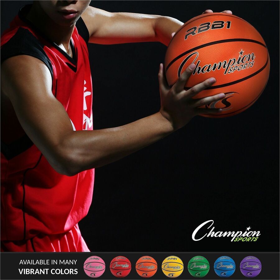 Champion Sports Size 7 Rubber Basketball Orange - Alternate-Image3