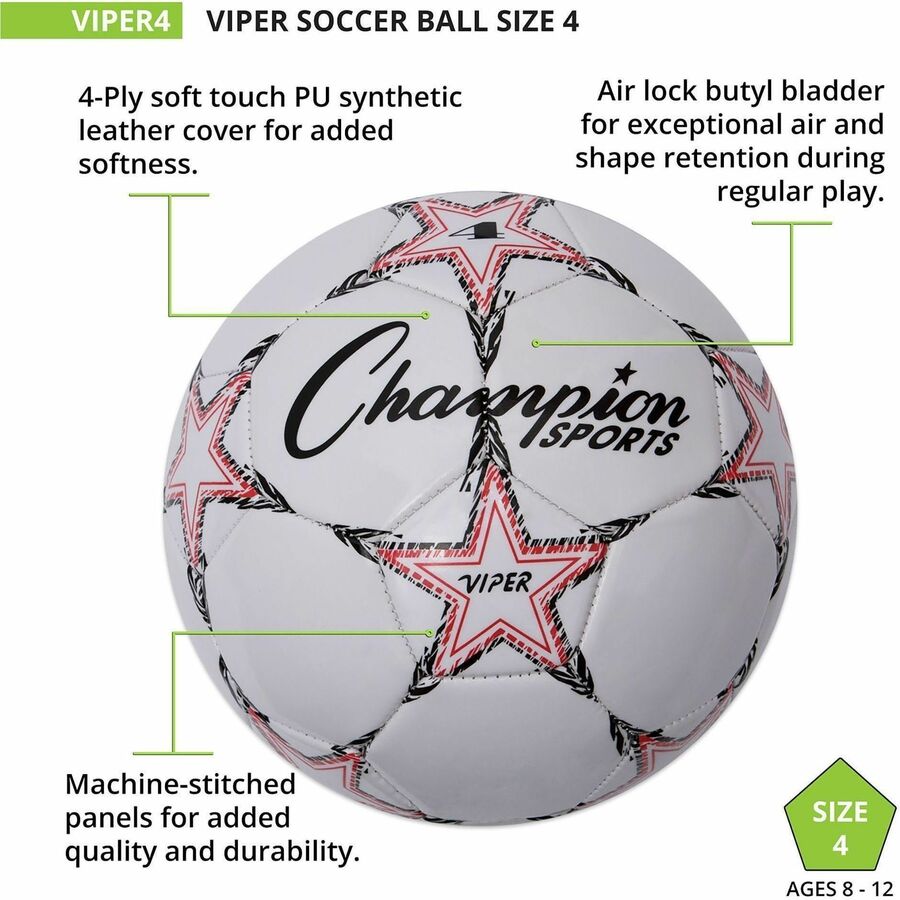 Champion Sports Viper Soccer Ball Size 4 - Alternate-Image2