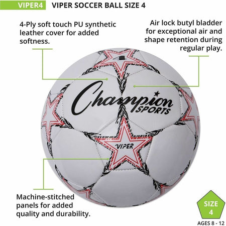 Champion Sports Viper Soccer Ball Size 4 - Alternate-Image2