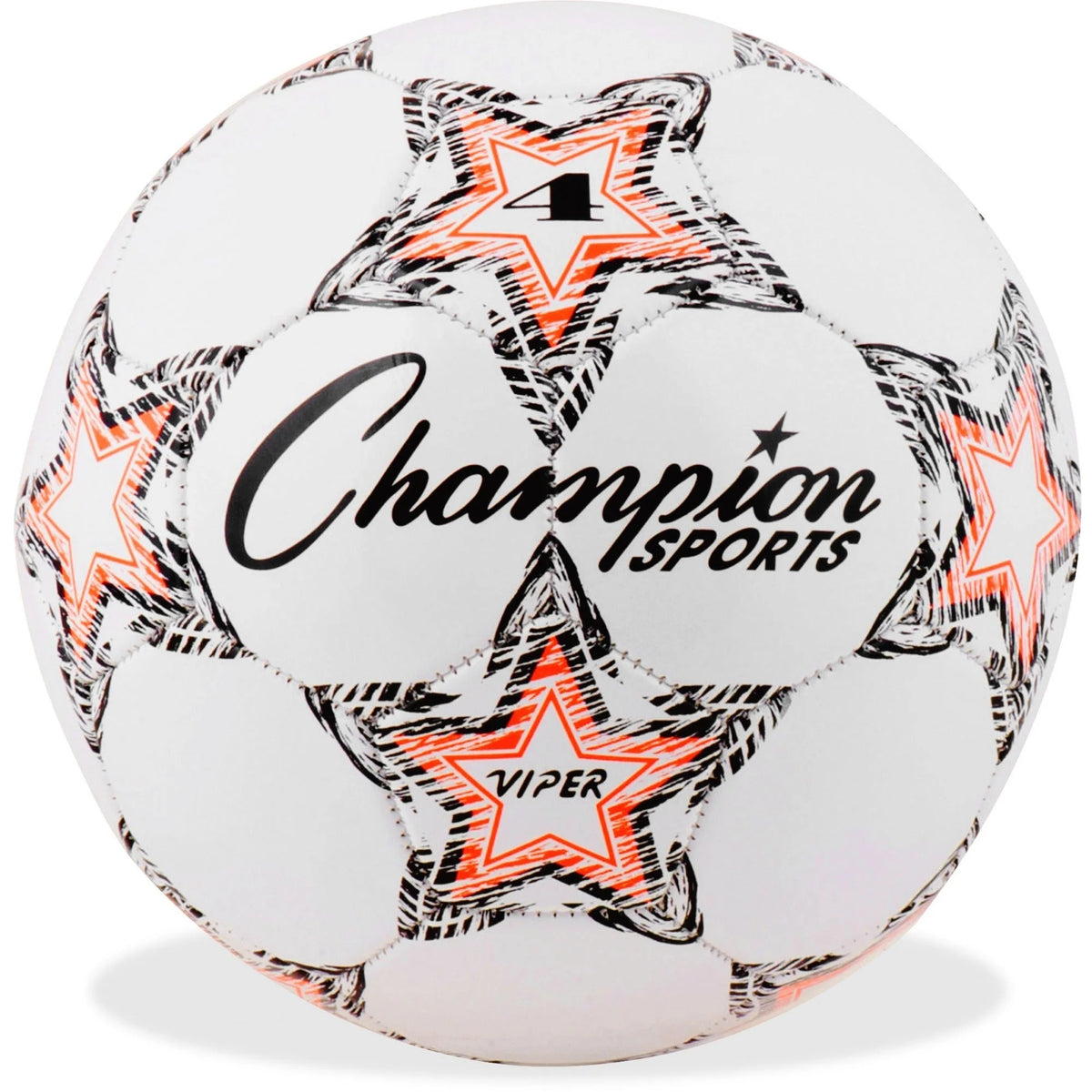 Champion Sports Viper Soccer Ball Size 4 - Durable TPU - Red/Black/White - Equipment