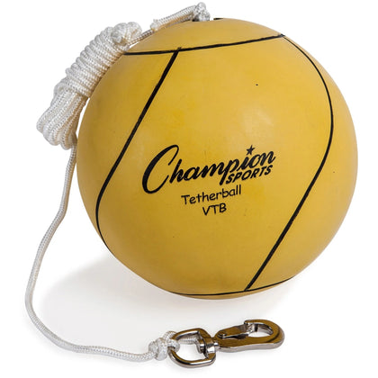 Champion Sports Yellow Tether Ball - Durable Rubber & Nylon - 1 Each - Equipment