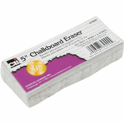 Charles Leonard 5’’ Felt Chalkboard Eraser - White - 1 Pack - Learning Boards & Supplies