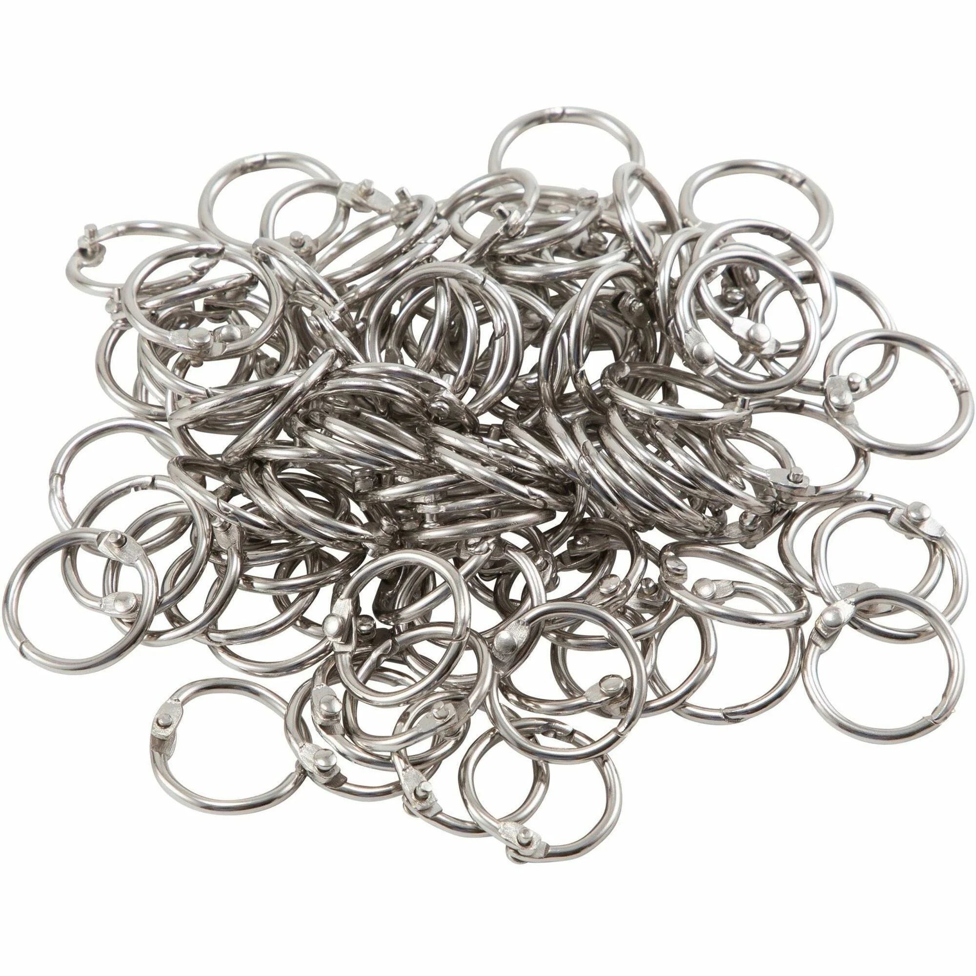 Charles Leonard Book Rings: 0.5’’ Silver Steel Round Rings 100/Box - Binder / Bulldog Clips