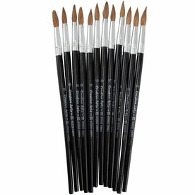 Charles Leonard Camel Hair Paint Brushes - No. 10 - Wood Handle - Aluminum Ferrule - Accessories