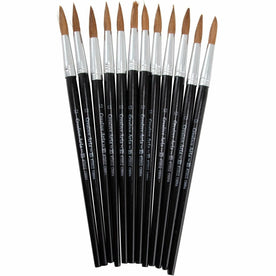 Charles Leonard Camel Hair Paint Brushes - No. 12 - Hardwood Handle - Aluminum Ferrule - Accessories