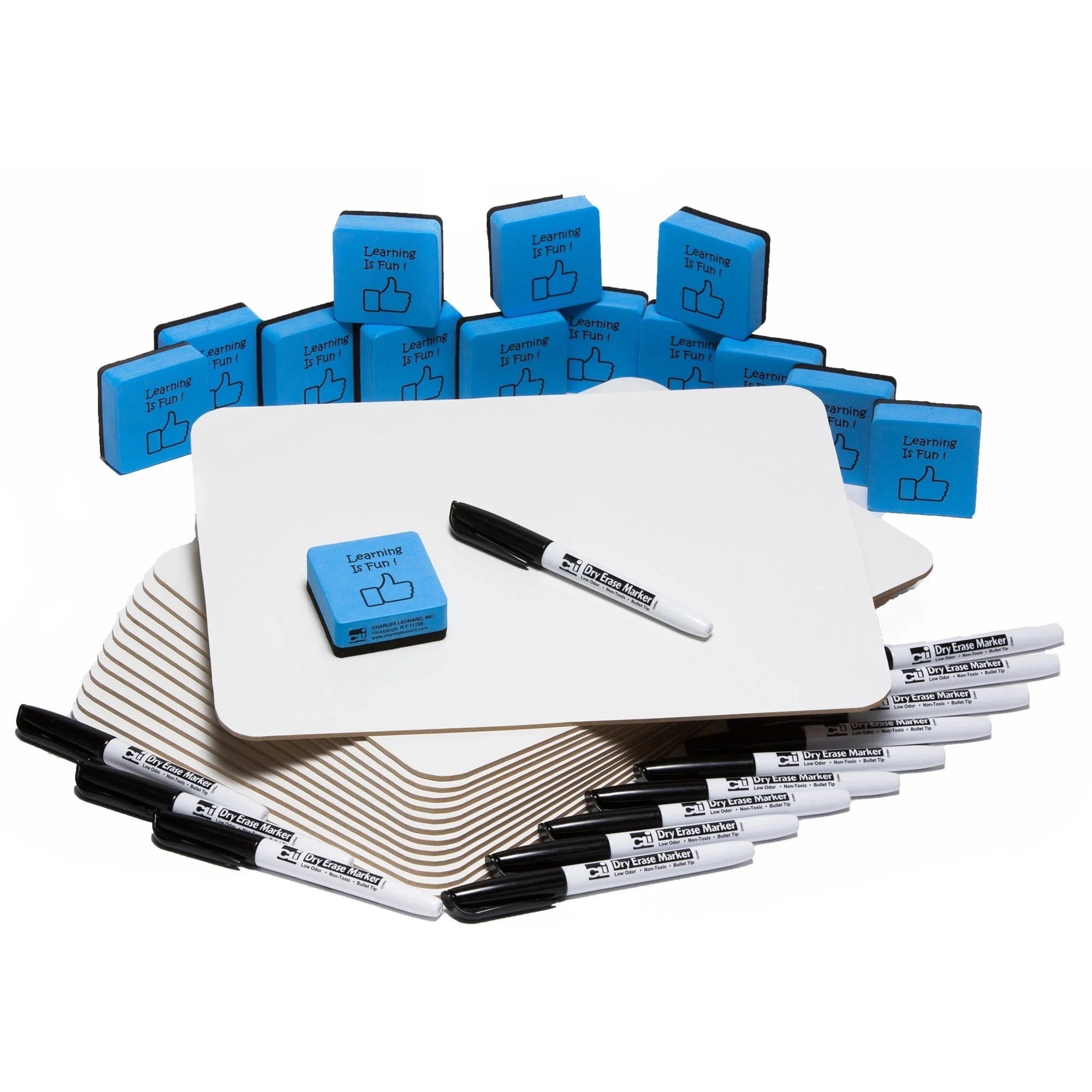 Charles Leonard Lapboard Classpack - 12x9 White Masonite Surface - 30/Set - Learning Boards & Supplies
