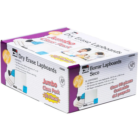 Charles Leonard Lapboard Classpack - 12x9 White Masonite Surface - 30/Set - Learning Boards & Supplies