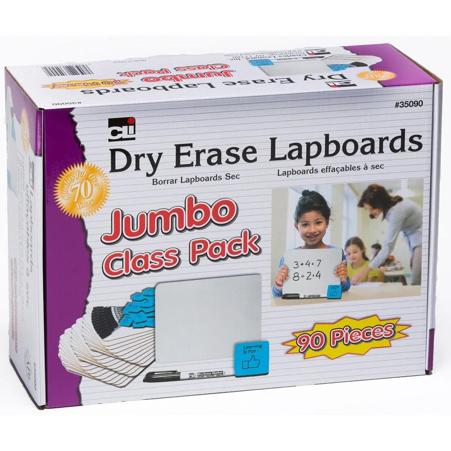 Charles Leonard Lapboard Classpack - 12x9 White Masonite Surface - 30/Set - Learning Boards & Supplies
