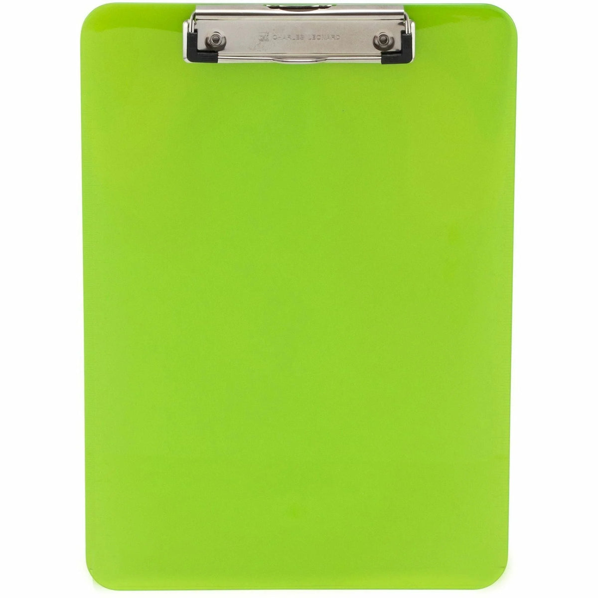 Charles Leonard Neon Green Plastic Clipboard - 8.5x11 - Rubber Grip - Durable & Vibrant - Clipboards