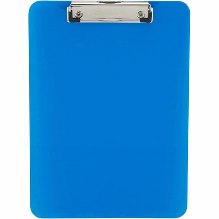 Charles Leonard Rubber Grip Plastic Clipboards - Neon Blue - 8.5’’ x 11’’ - 1 Each