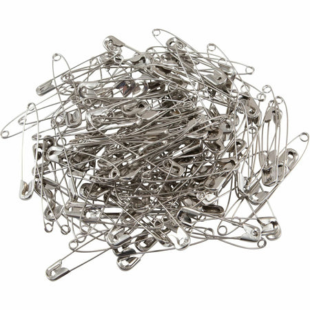 Charles Leonard Safety Pins - 2’’ Silver Steel - 144 Pack - Board & Easel Accessories