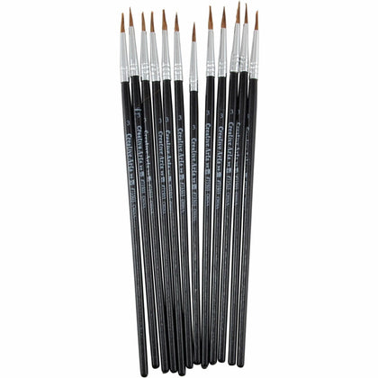 Charles Leonard Water Color Brush - No. 3 Bristle - 0.50’’ - 12 Pack - Paint Accessories