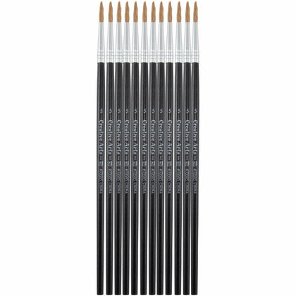Charles Leonard Water Color Brush Set - No. 5 Bristle Hardwood Handle - 12 Pack - Paint Accessories