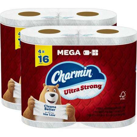 Charmin Ultra Strong Bath Tissue: 2-Ply White Pack - 4/Pack - 8/Carton - Bathroom Tissue