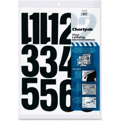 Chartpak Vinyl Numbers: Helvetica Style Self-Adhesive 4’’ Height - Letters & Numbers