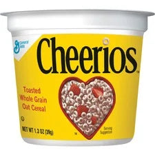 Cheerios Cereal-in-a-Cup: Original Flavor - Convenient 1.30 oz Single Serving - Pack of 6 - Snacks