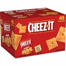 Cheez-It Low Fat Baked Snack Crackers - Cheese Flavor - 1.50 oz Pouch - 45/Carton - Snacks