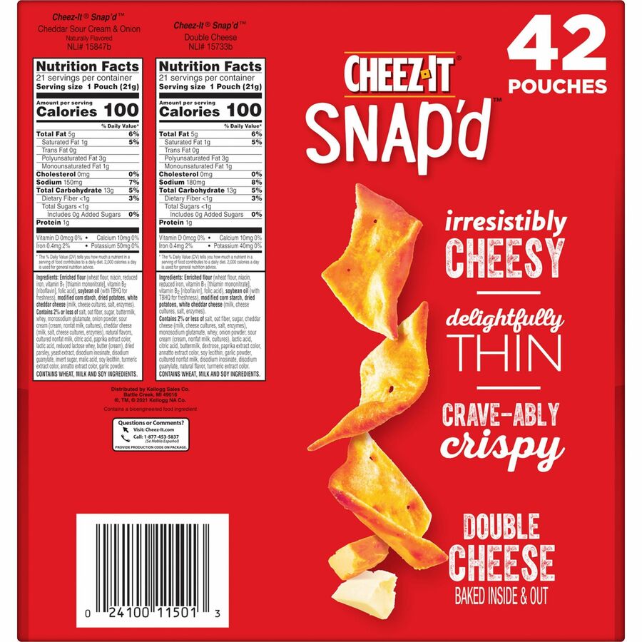 Cheez-It Snap'd Baked Cheese Variety Pack - Rear