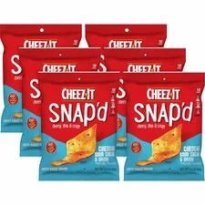 Cheez-It Snap’d: Cheddar Sour Cream & Onion Crackers - 6 Carton Pack - Snacks