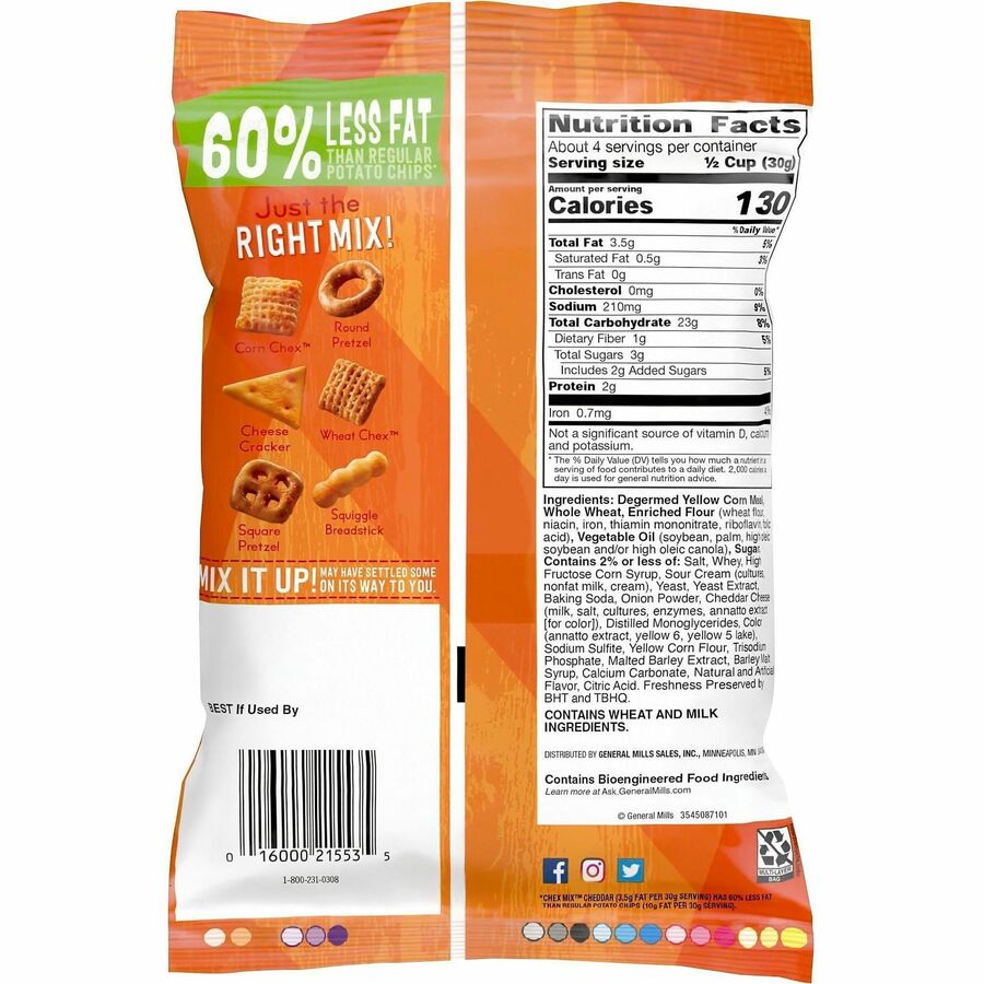 Chex Cheddar Snack Mix - Rear