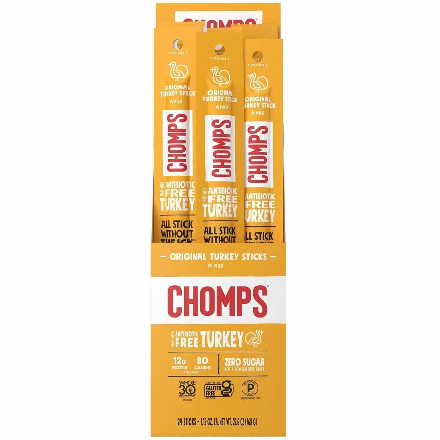 CHOMPS Original Turkey Snack Sticks - Front