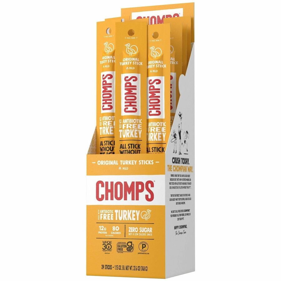 CHOMPS Original Turkey Snack Sticks - Left