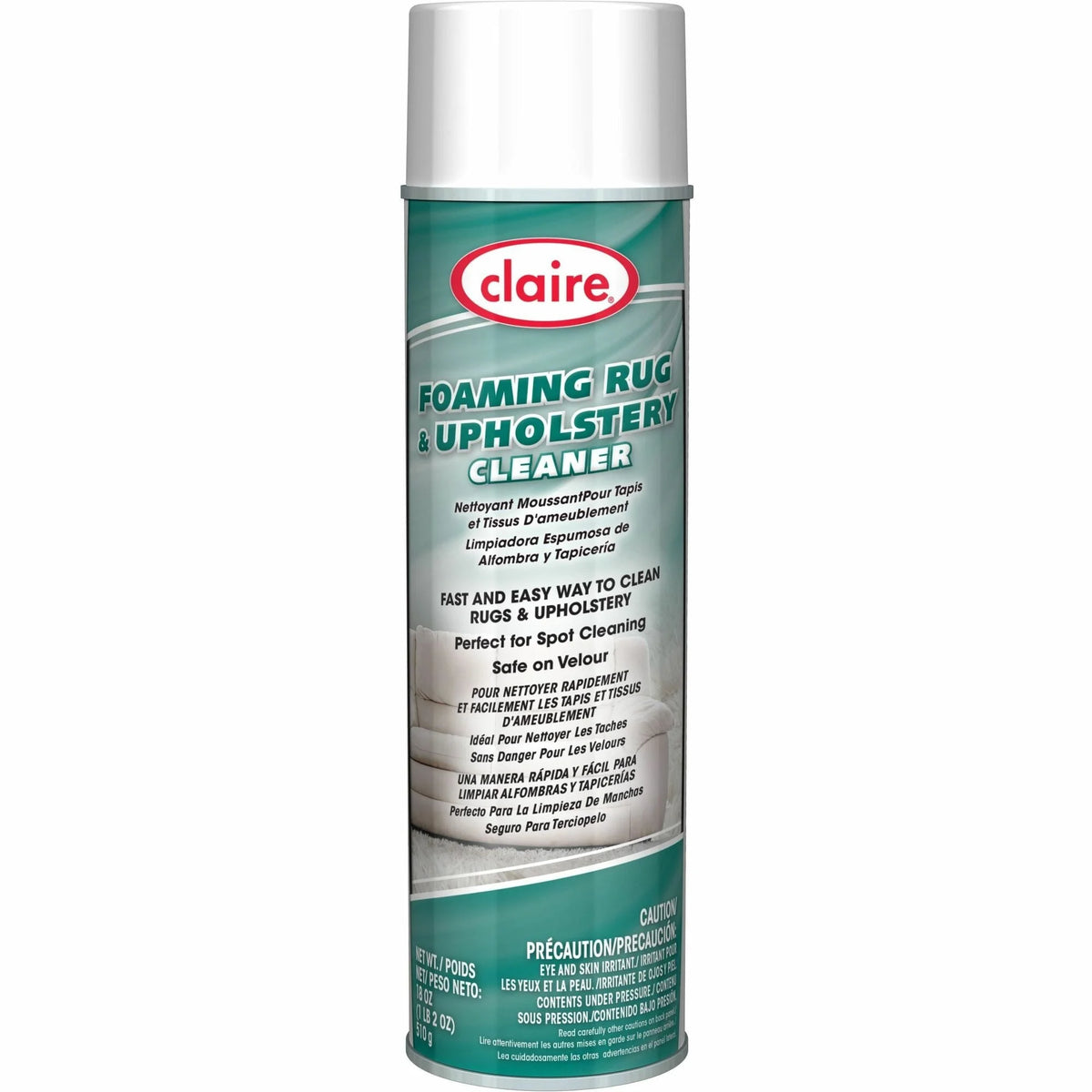 Claire Foaming Rug/Upholstery Cleaner - 18 fl oz - Ammonia Scent - Seafoam Can - Specialty Cleaners