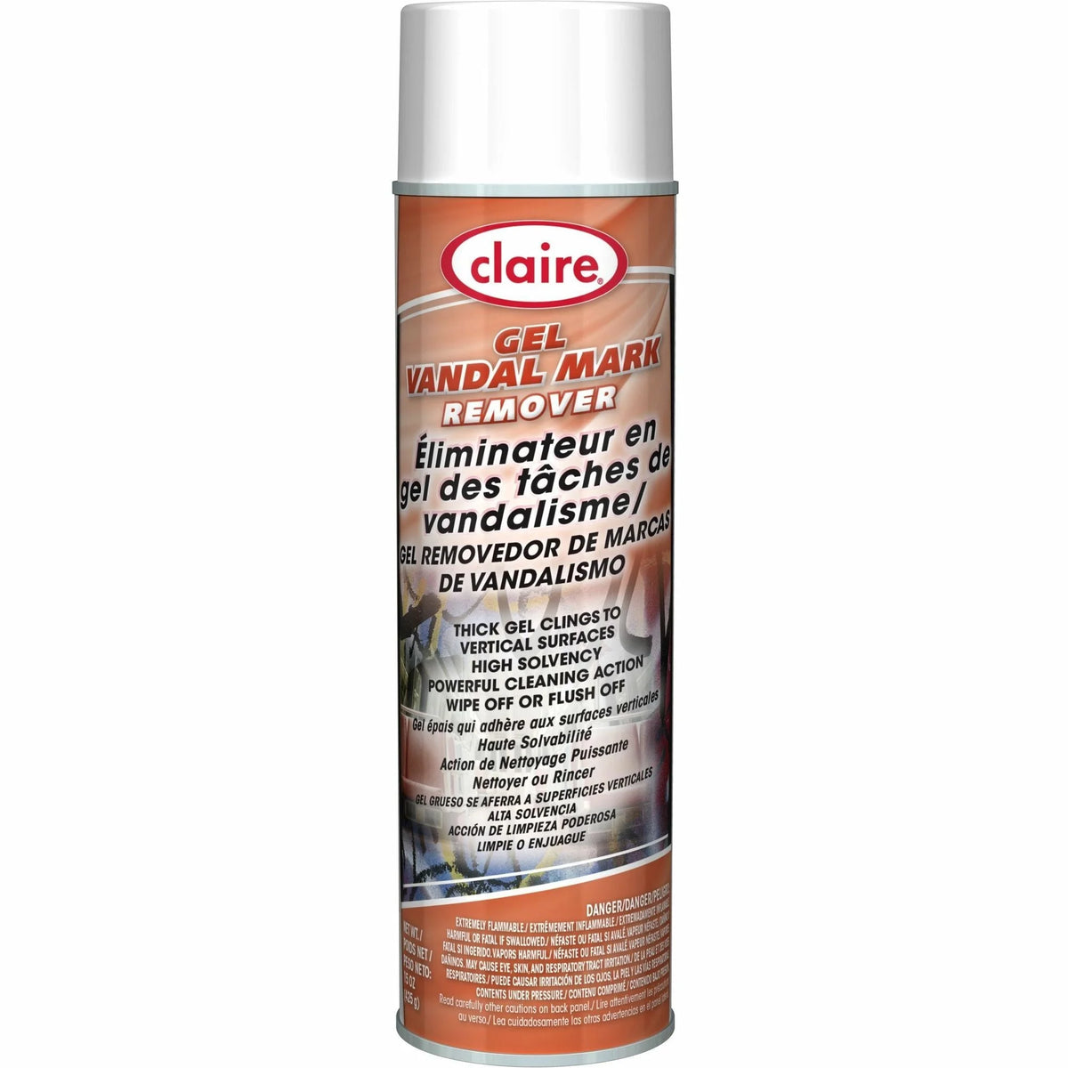 Claire Gel Vandal Mark Remover: Easy-to-Use Knockout Orange - 15 oz - Specialty Cleaners