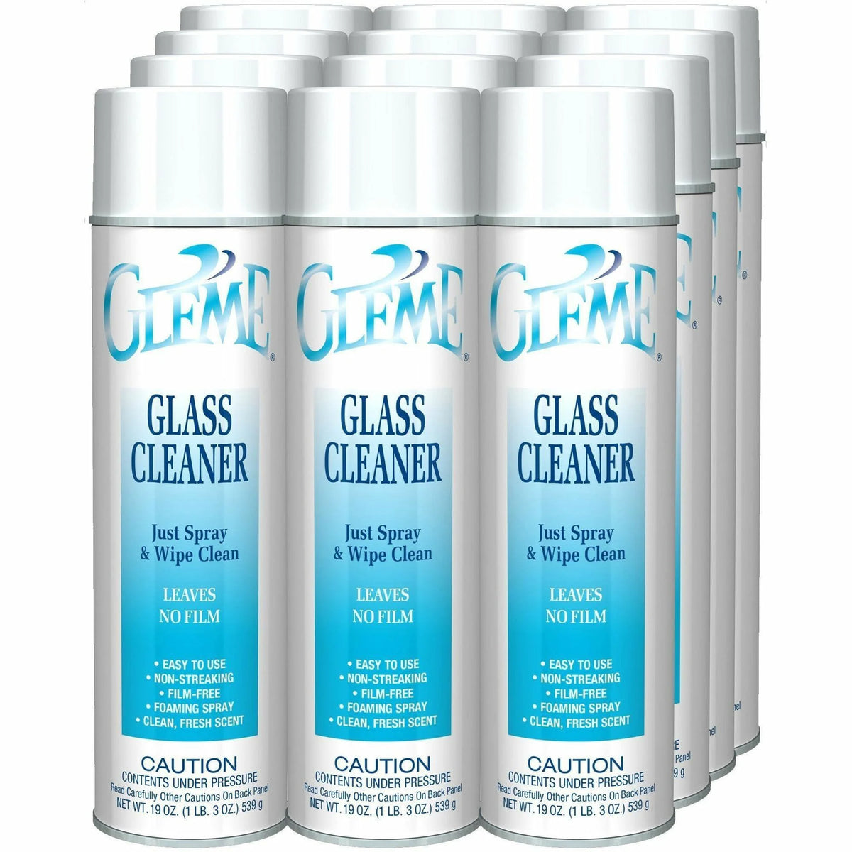 Claire Gleme Glass Cleaner: Clean & Fresh Scent 19 fl oz - 12/Carton - Cleaners