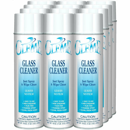 Claire Gleme Glass Cleaner: Clean & Fresh Scent 19 fl oz - 12/Carton - Cleaners