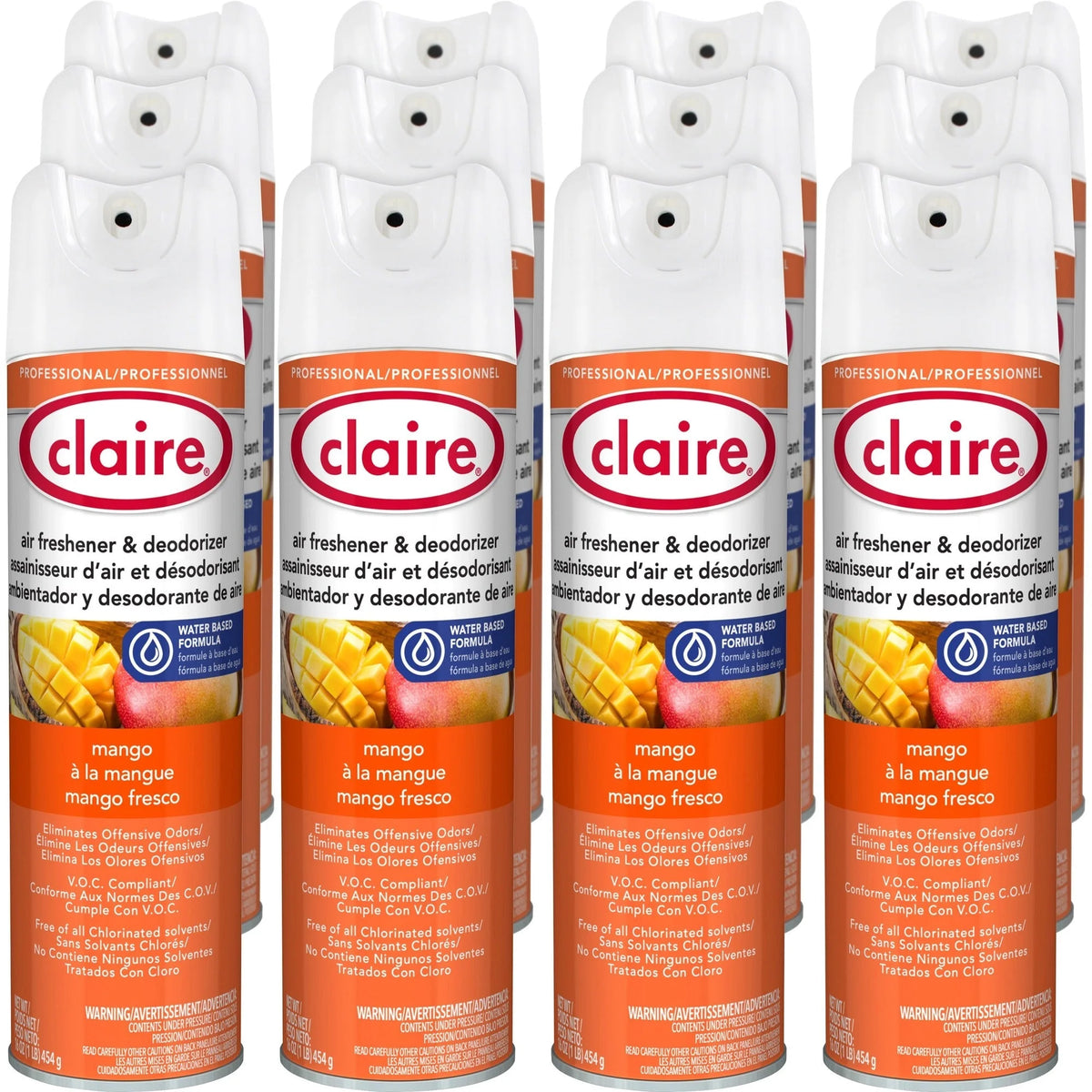 Claire Water-Based Air Freshener 16 oz 12 / Carton Spray Mango Recyclable (CGCCL341) - Fresheners