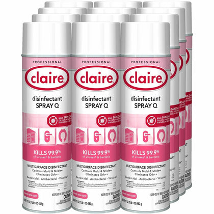 Claire Multipurpose Disinfectant Spray: Country Fresh Scent Antibacterial - 12/Carton - Disinfectants