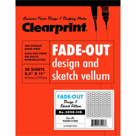 Clearprint Isometric Grid Paper Pad - Letter - 30 Sheets - 20 lb Basis Weight - 8 1/2’’ x 11’’ Sheet Size - White