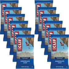 Clif Bar Chocolate Chip Energy Bars - Individually Wrapped - 12 - Snacks